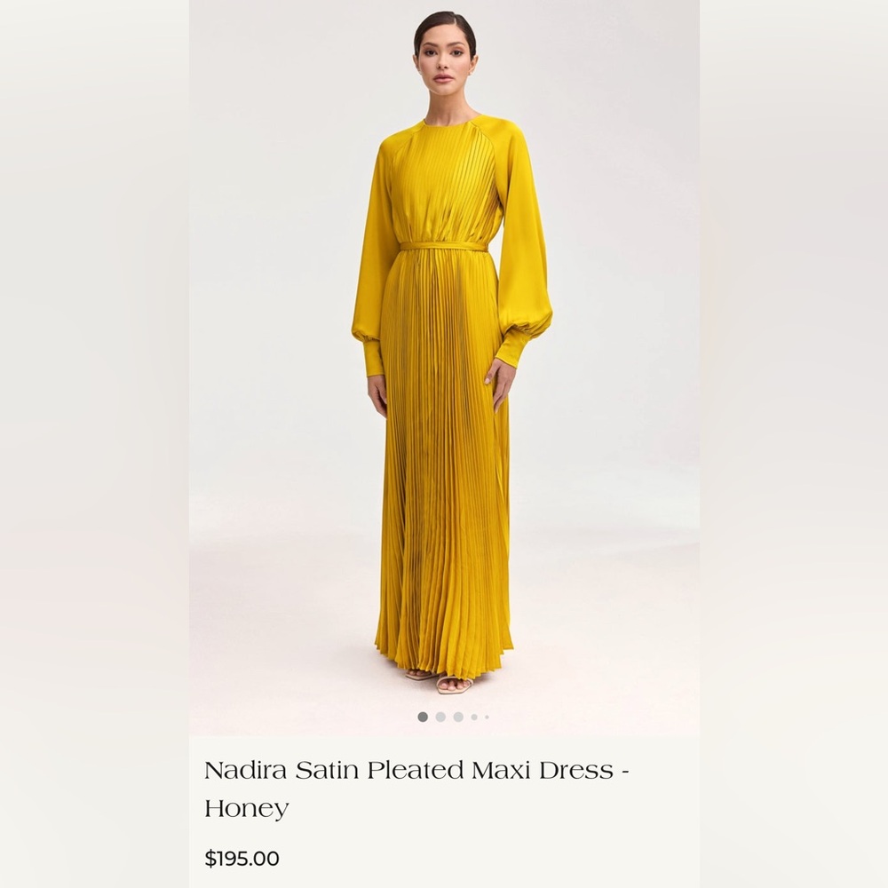Veiled collection satin pleated maxi dress